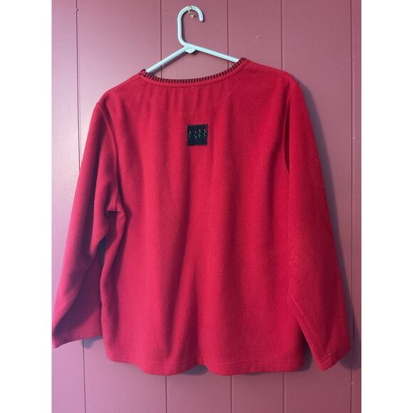 Jenny Buchanan Fleece Snowman & Cardinal Sweatshirt Large 90’s - Picture 5 of 9